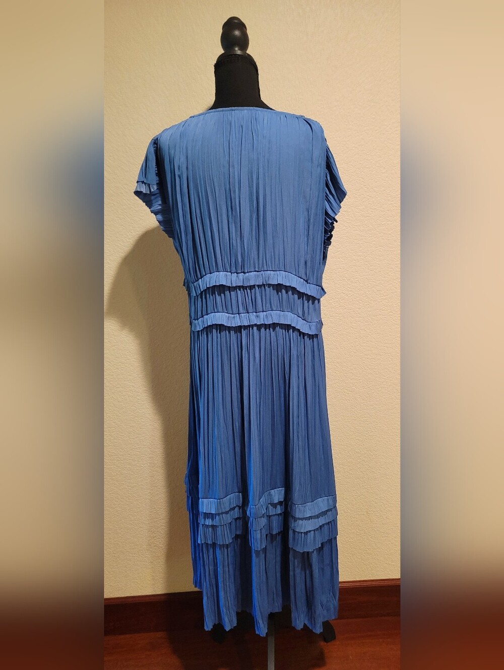Current Air Blue Pleated Midi Dress - Picture 3 of 5